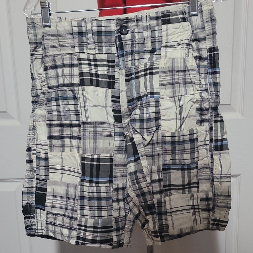 Men's Plaid Patchwork Shorts